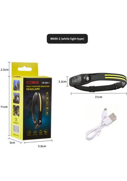 No.1 Boyutu LED Farlar Dış Mekan Sensörü Aydınlatma Başkanı Işık USB Şarj Gece Koşu Bisiklet Kamp Su Geçirmez Aydınlatma Kafa Lambası (Yurt Dışından)