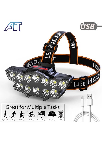 T165-B Süper Parlak LED Far USB Şarj Edilebilir Ön Işık Taşınabilir Su Geçirmez Far Balıkçılık Aksesuarları Kamp Yürüyüş Alet Lambası (Yurt Dışından) fiyatları