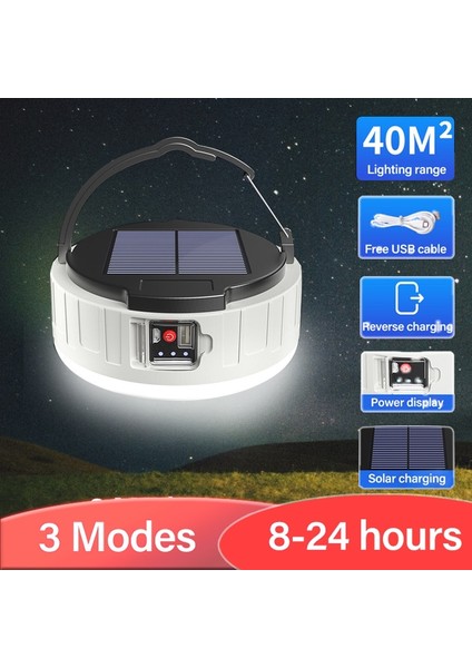 Güneş Kamp Işık Güneş Enerjili Fener USB Şarj Edilebilir LED El Feneri Balıkçılık Kamp Malzemeleri Güç Bankası Dış Aydınlatma (Yurt Dışından)