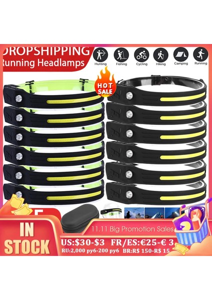 4 Adet Tarzı Değiştirilebilir 1-Ob LED Far Sensörü Far Su Geçirmez Torch Kafa Lambası USB Şarj Edilebilir 4 Aydınlatma Modu Çalışma Işığı Kafa Lambası Torch (Yurt Dışından) fiyatları