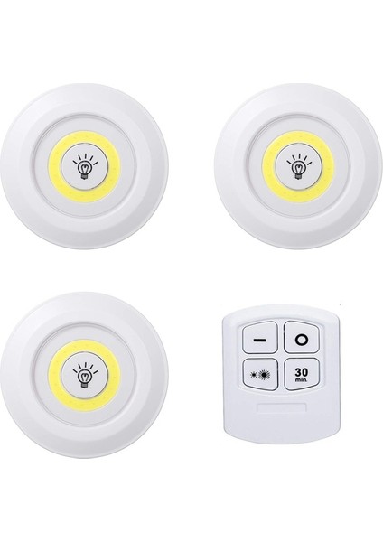 Beyaz Stil Rgb LED Gardırop Işık Cob 5 W Ayarlanabilir Uzaktan Kumanda Düğmesi Vitrin Lambası Merdiven Mutfak Banyo Dolap Gece Lambası (Yurt Dışından)