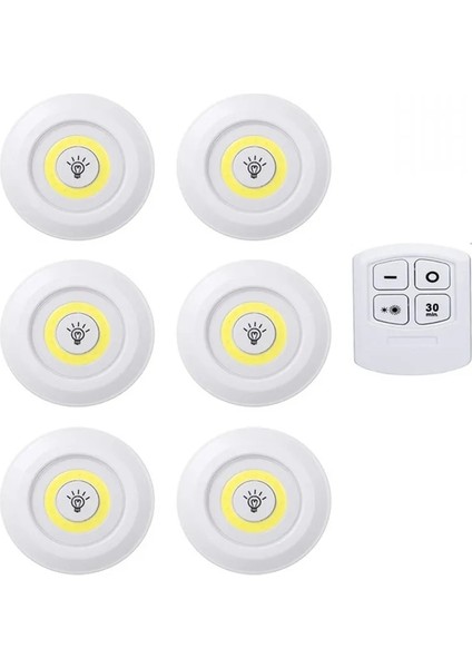 Beyaz Stil Rgb LED Gardırop Işık Cob 5 W Ayarlanabilir Uzaktan Kumanda Düğmesi Vitrin Lambası Merdiven Mutfak Banyo Dolap Gece Lambası (Yurt Dışından)