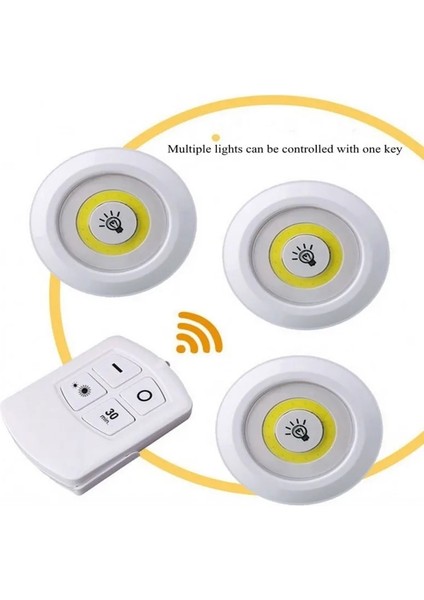 Beyaz Stil Rgb LED Gardırop Işık Cob 5 W Ayarlanabilir Uzaktan Kumanda Düğmesi Vitrin Lambası Merdiven Mutfak Banyo Dolap Gece Lambası (Yurt Dışından)