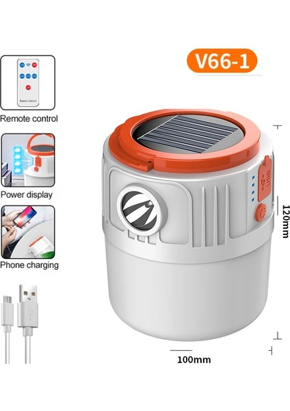 V65-3-42LED LED Kamp Işık El Feneri Şarj Edilebilir Fener Açık Çadır Lambası Taşınabilir Fenerler Acil Sıcak ve Beyaz Işık Barbekü Için (Yurt Dışından)