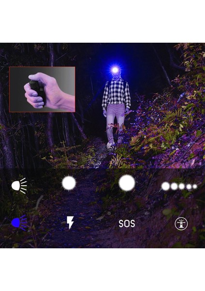 F Xpg G2 LED Mght Balıkçılık Far Yüksek Güç Beyaz Mavi Far Tip-C USB Baş Feneri Balık Yakalamak El Feneri Lambası (Yurt Dışından) fırsatları