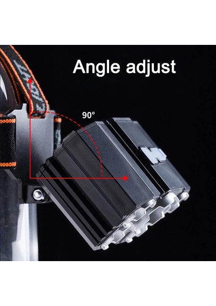 Mavi 5 LED Far Şarj Edilebilir Güçlü Kafa Lambası Dahili Pil ile Açık Kamp Far Başkanı El Feneri Başkanı Işık (Yurt Dışından) indirimleri