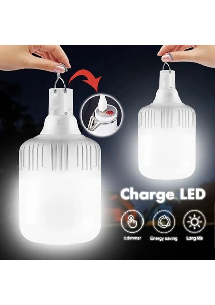 60W 200 W Taşınabilir Acil Durum Işıkları LED Lamba Şarj Edilebilir Işık Mobil Çadır Lambası Fener Kanca ile Kamp Bahçe Aydınlatması Için (Yurt Dışından) fiyatları