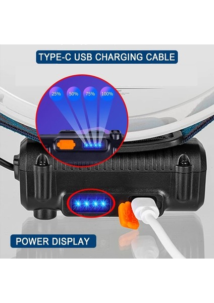 Sarı Kdulıt Yakınlaştırma Sensörü LED Far Yüksek Güçlü Xpg + Cob Far Dahili Pil USB Şarj Edilebilir 6 Mod Kamp Kafa Işığı (Yurt Dışından) indirimleri