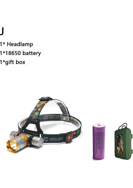 Siyah Stil J Yüzme 5800LM T6 Dalış Kafası Lambası Su Geçirmez Far LED Aydınlatma LED Far Işığı Torch + Pil + Aarger (Yurt Dışından)