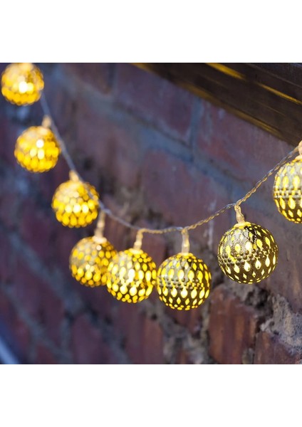USB Stili Çok Renkli LED Küre Dize Işıklar Dekoratif Fas Orb Gümüş Metal Toplar Pil USB Noel Için Kapalı Açık Dekorasyon Powered (Yurt Dışından) fiyatları