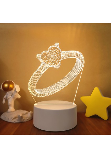 No.34 Boyutu Sololandor 3D LED Lamba Yaratıcı 3D LED Gece Işıkları Yenilik Illusion Gece Lambası 3D Illusion Masa Lambası Ev Dekoratif Işık (Yurt Dışından)