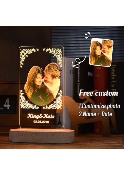 No.13 Tarzı No.12 Boyutu Kişiselleştirilmiş 3D Fotoğraf Lambası Özel Fotoğraf ve Metin Özelleştirilmiş Sevgililer Günü Evlilik Yıldönümü Doğum Günü 3D Gece Lambası Hediyeler (Yurt Dışından)