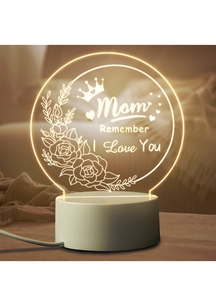 WYF670S Stili WYF671S Anne Için Uygun Hediye LED Gece Lambası Doğum Günü Anneler Hediyesi Pratik Kişiselleştirilmiş Masa Başucu Sıcak Lamba Dekor Için Oda (Yurt Dışından)