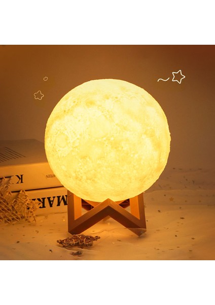 8cm Dıy Boyama Ay Gece Lambası Çocuklar Için 3D Baskı Ay Lambası Standı ile Akülü Masa Lambası Yatak Odası Dekoru Noel Hediyesi (Yurt Dışından) fiyatları
