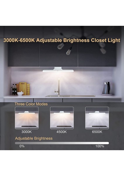 Siyah LED Gece Lambası Mıknatıs Yurt Dolap Işıkları 30CAMAH USB Gece Lambası Dolap Mutfak Dolap Dolap Için Kısılabilir Masa Lambası (Yurt Dışından)