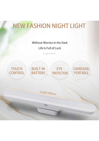 Siyah LED Gece Lambası Mıknatıs Yurt Dolap Işıkları 30CAMAH USB Gece Lambası Dolap Mutfak Dolap Dolap Için Kısılabilir Masa Lambası (Yurt Dışından)
