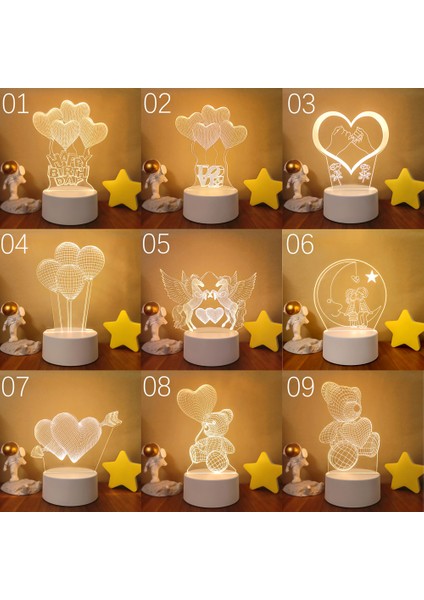 No.26 Boyutu Sololandor 3D LED Lamba Yaratıcı 3D LED Gece Işıkları Yenilik Illusion Gece Lambası 3D Illusion Masa Lambası Ev Dekoratif Işık (Yurt Dışından)