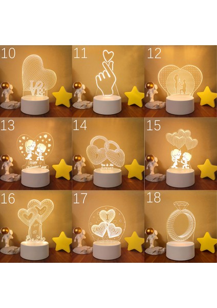 No.26 Boyutu Sololandor 3D LED Lamba Yaratıcı 3D LED Gece Işıkları Yenilik Illusion Gece Lambası 3D Illusion Masa Lambası Ev Dekoratif Işık (Yurt Dışından)