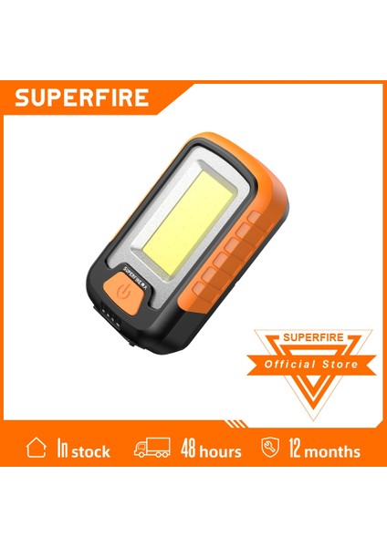 G21 Superfıre G21 USB Şarj Edilebilir Cob Çalışma Işığı Taşınabilir LED El Feneri Kamp Balıkçılık Mıknatıs Tasarım Fener Torch Işığı (Yurt Dışından)