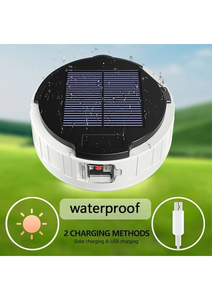 Tip-C Güneş USB Şarj Edilebilir LED Kamp Işık Taşınabilir Çadır Lambası Güç Bankası Güçlü Fener Uzaktan Kumanda Su Geçirmez Çalışma Işıkları (Yurt Dışından) fırsatları