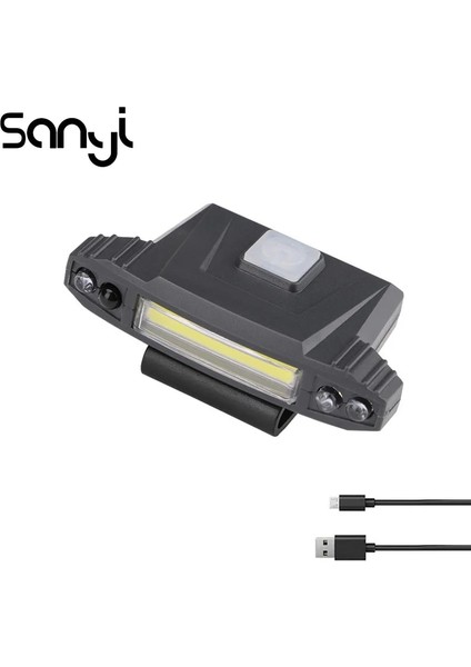 Sanyı 2000LM Far USB Şarj Edilebilir Şapka Iğnesi Işık LED Cob Taşınabilir Fener Kafa Lambası 4 Mod Linterna El Feneri (Yurt Dışından)