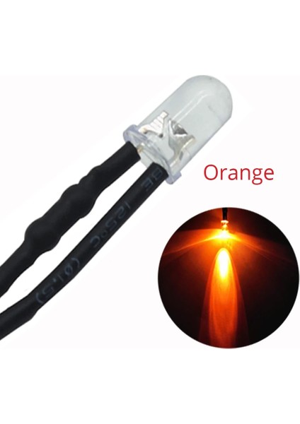 Turuncu 5x F Yuvarlak 20 cm Ön Kablolu Dc 12 V LED Lamba Ampulü Beyaz Kırmızı Mavi Yeşil Sarı Beyaz Sıcak Beyaz Diyot Yayan Diyot LED (Yurt Dışından)