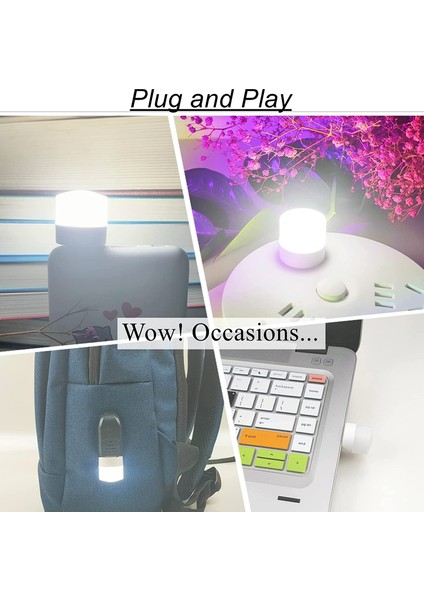 2 Adet Tarzı Beyaz Tak LED Gece Işıkları Mini USB Işık Göz Koruması Kitap Okuma Işığı Masa Lambası Güç Bankası Pc Dizüstü Dizüstü Soket (Yurt Dışından) fırsatları