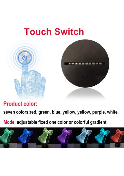 Dokunmatik Beyaz Akrilik LED Gece Lambası USB 3D Masa Lambası Tutucu Uzaktan Controltouch Anahtarı Düğün Festivali Ev Yatak Odası Dekorasyon Için (Yurt Dışından)