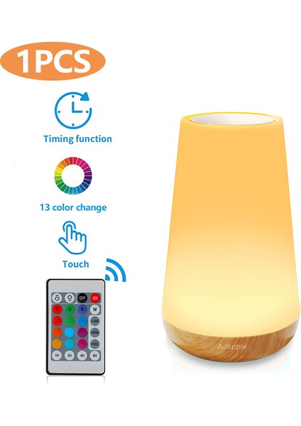 XM04 USB Şarj Edilebilir Dokunmatik Kontrol Başucu Lambası Kısılabilir Masa Lambası Sıcak Beyaz ve Rgb Gece Lambası Oturma Odası Yatak Odası Çocuklar Için Hediye (Yurt Dışından)