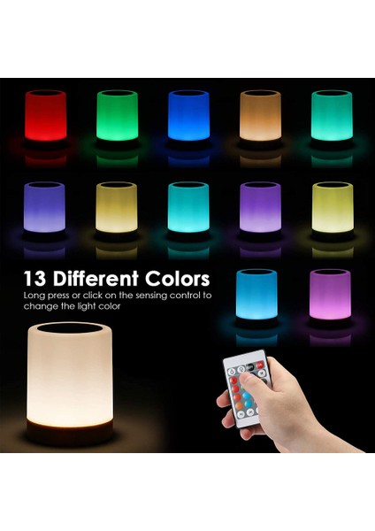 XM04 USB Şarj Edilebilir Dokunmatik Kontrol Başucu Lambası Kısılabilir Masa Lambası Sıcak Beyaz ve Rgb Gece Lambası Oturma Odası Yatak Odası Çocuklar Için Hediye (Yurt Dışından)