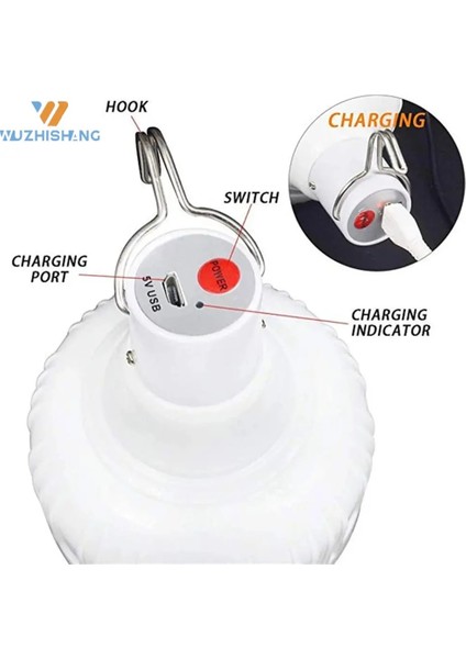 1 Bilgisayar 1-Ortable Acil Durum Işıkları LED Açık Çadır Lambası Mobil LED Lamba Ampuller Kamp Aydınlatma Veranda Sundurma Bahçe USB Işık (Yurt Dışından)