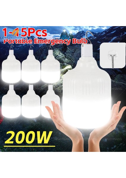 1 Bilgisayar 1-Ortable Acil Durum Işıkları LED Açık Çadır Lambası Mobil LED Lamba Ampuller Kamp Aydınlatma Veranda Sundurma Bahçe USB Işık (Yurt Dışından)