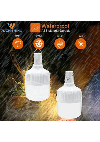 1 Bilgisayar 1-Ortable Acil Durum Işıkları LED Açık Çadır Lambası Mobil LED Lamba Ampuller Kamp Aydınlatma Veranda Sundurma Bahçe USB Işık (Yurt Dışından)