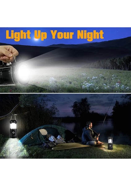 Kırmızı Güneş LED Kamp Lambası USB Şarj Edilebilir Dış Mekan El Feneri Aydınlatma Çadır Acil Gece Fener Su Geçirmez Işık Projektör (Yurt Dışından) modelleri