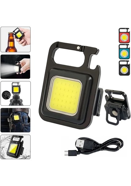 KIRMIZI-500MA-3MODES Açık Kamp Yürüyüş Mini El Feneri Anahtarlık Şarj Edilebilir Cob Işık Su Geçirmez Taşınabilir LED Çalışma Işıkları (Yurt Dışından) fiyatları