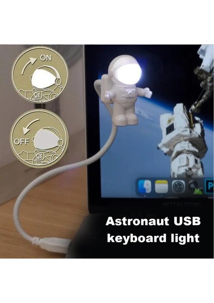 No.9 Boyutu USB Astronot LED Işık Yaratıcı Uzay Adam Kitap Işık Fişi Yatak Odası Gece Lambası Taşınabilir Okuma Masası Lambaları Mini Gece Işıkları (Yurt Dışından)