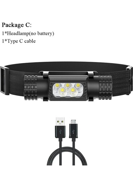 5led LED Far 1200LM 10 W T6 Mini Beyaz Işık El Feneri Pil Far H02A H05A Alın Kamp Balıkçılık Avcılık (Yurt Dışından)