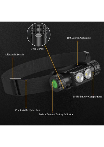 5led LED Far 1200LM 10 W T6 Mini Beyaz Işık El Feneri Pil Far H02A H05A Alın Kamp Balıkçılık Avcılık (Yurt Dışından) modelleri