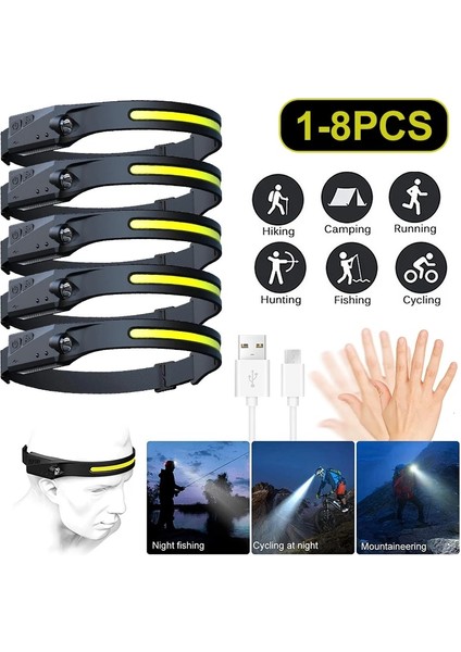 3 Parça Taşınabilir Mini Güçlü LED Far Cob USB Şarj Edilebilir Far Dahili Pil Su Geçirmez Kafa Torch Kamp Kafa Lambaları (Yurt Dışından) fiyatları