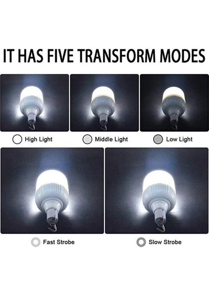 105MM Taşınabilir Kamp Işıkları USB Şarj Edilebilir LED Ampul 5 Aydınlatma Modu Kamp Fener Açık Acil Ampul Asılı Çadır Işık (Yurt Dışından) modelleri