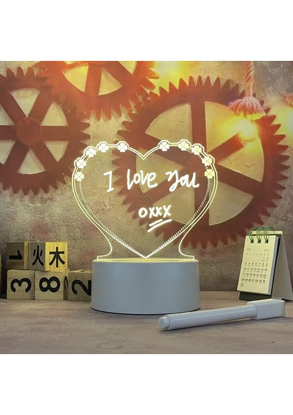 Dairesel Yaratıcı Not Panosu LED Gece Lambası Yeniden Yazılabilir Mesaj Panosu Kalem ile Sıcak Yumuşak Işık USB Gece Lambası Dekorasyon Yılbaşı Hediyeleri (Yurt Dışından) fırsatları