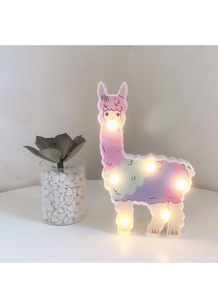 B Llama Dekor Oyuncaklar Çocuklar Için Duvar Dekorasyonu Gece Lambası Hamile Kadın, Çocuklar, Bebek Duş, Kreş, Pille Çalışan Gece Lambası (Yurt Dışından)