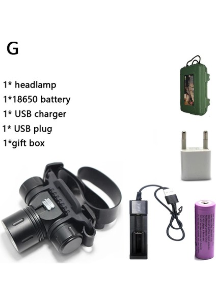 G 50 Metre Sualtı Dalış Işıkları Aydınlatma Far Lümen Xml L2 LED Tüplü Dalış Far Su Geçirmez Kafa Torch Lambası (Yurt Dışından)