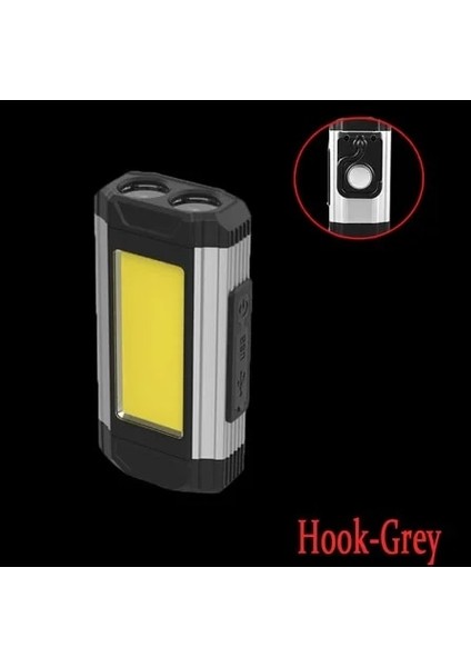 Gümüş-B Şarj Edilebilir Fener Lümen Olarak USB Güç Bankası Ob Çalışma Işığı LED El Feneri Kamp Lambası Mıknatıs ile (Yurt Dışından)