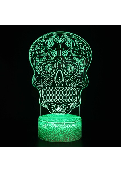 SS-1755 Tarzı SS-1124 Kafatası Kabak 3D Lamba Akrilik Masa Lambası Cadılar Bayramı Dekorasyon Ev Tatil Hediyeler Için Dokunmatik Uzaktan LED Gece Lambası Masa Süsleme (Yurt Dışından)