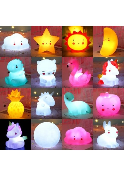 Ay Tarzı Bulut Sıcak Ayı Unicorn Bulut Yıldız Ay LED Gece Lambası Lambası Sevimli Hayvan Karikatür Gece Lambası Bebek Çocuk Odası Başucu Oturma Odası Için (Yurt Dışından)