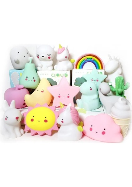 Ay Tarzı Bulut Sıcak Ayı Unicorn Bulut Yıldız Ay LED Gece Lambası Lambası Sevimli Hayvan Karikatür Gece Lambası Bebek Çocuk Odası Başucu Oturma Odası Için (Yurt Dışından)
