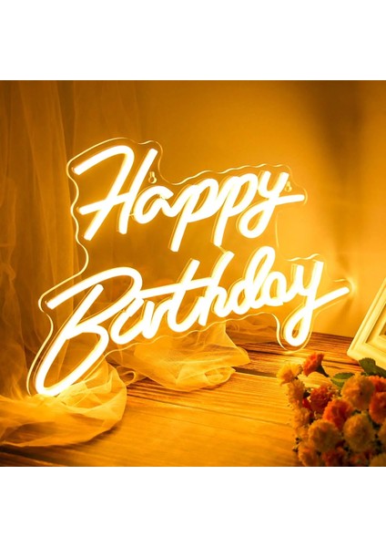Ilık Parti Dekor Için LED Mutlu Doğum Günü Neon Burcu 43*33 cm LED Neon Işık USB Powered Akrilik Beyaz Özel Burcu Işıkları Ev Dekorasyon (Yurt Dışından) fırsatları