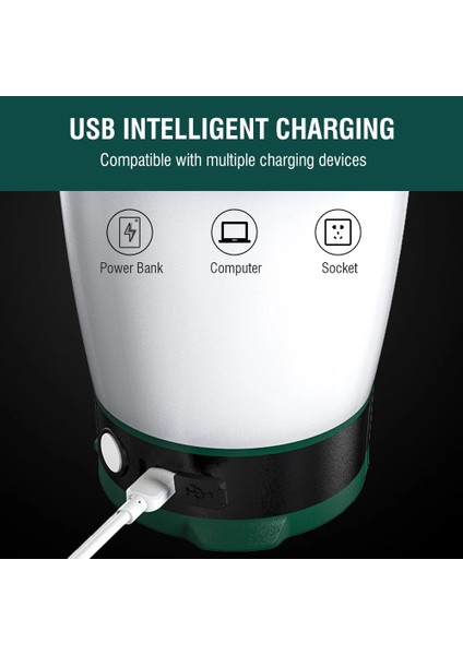 USB Şarj Edilebilir Kamp LED Işık Açık Taşınabilir Lamba Su Geçirmez Kamp Feneri Çadır Yürüyüş Gece Lambası Asılı Lamba (Yurt Dışından)
