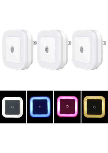Pembe Mini LED Gece Lambası Euus Tak Alacakaranlık Şafak Sensörü Duvar Gece Lambası Kare Yatak Odası Koridor Merdiven Corridv 220 V (Yurt Dışından) fiyatları